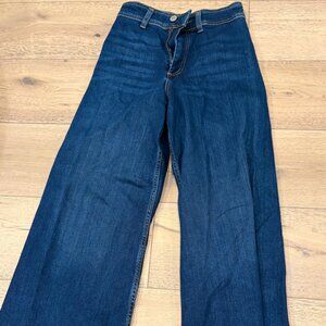 Zara Blue Flaired Wide Leg Jeans